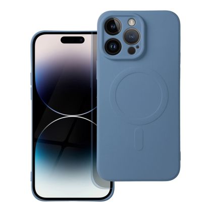 Etui na iPhone 14 PRO MAX Silicone Mag Cover zgodne z MagSafe (camera protection) niebieskie