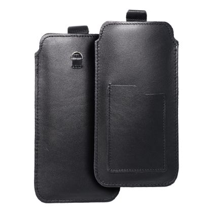Etui wsuwane na telefon skórzane wsuwka z pull-up do Samsung S21 ULTRA / Huawei P SMART 2021 / Xiaomi Redmi 12 / Oppo A98 5G Royal rozmiar 2XL+tall czarne