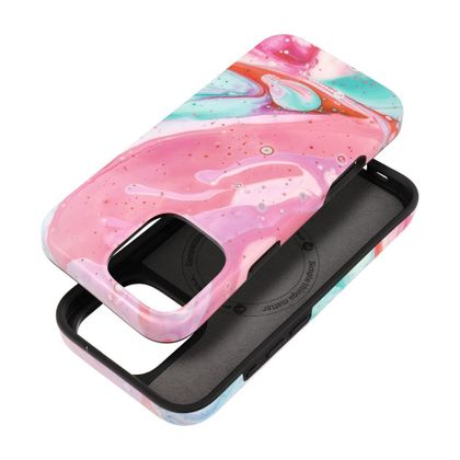 Etui na iPhone 16 PRO MAX Forcell F-Protect Mirage zgodne z MagSafe Military Drop-Test pink marble