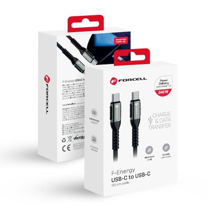 Kabel USB-C do USB-C Forcell F-Energy QC4.0 PD 5A 240W Cafule 1,2 m C263 czarny