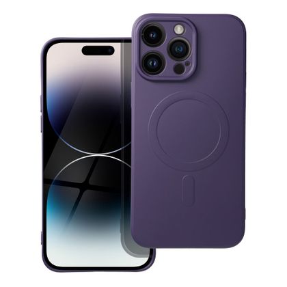 Etui na iPhone 14 PRO MAX Silicone Mag Cover zgodne z MagSafe (camera protection) ciemnofioletowy