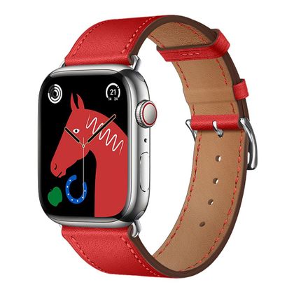 Pasek do Apple Watch Forcell F-Design FA20 dziurki skóra ekologiczna 38 / 40 / 41 mm czerwony