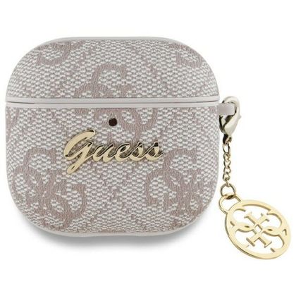 Etui na słuchawki Guess do Apple AirPods 4 ( PU 4G W / Charm) różowe