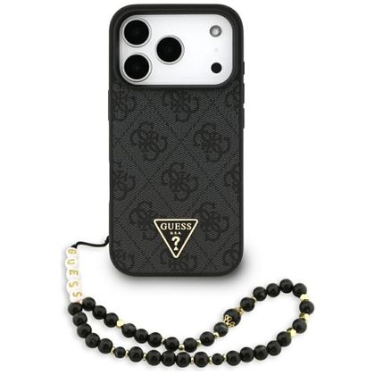 GUESS futerał do IPHONE 17 Pro kompatybilny z MagSafe GUHMP17LP4TSDPPSK (4G PU W/ Strap Triangle Logo) czarny