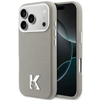 KARL LAGERFELD futerał do IPHONE 17 Pro Max kompatybilny z MagSafe KLHMP17X5PGFKHGG (PU FW W/ KHead Logo) szary