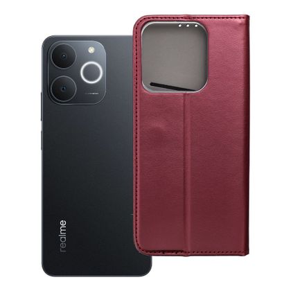 Etui z klapką na Realme NOTE 70 Smart Magneto burgundowe