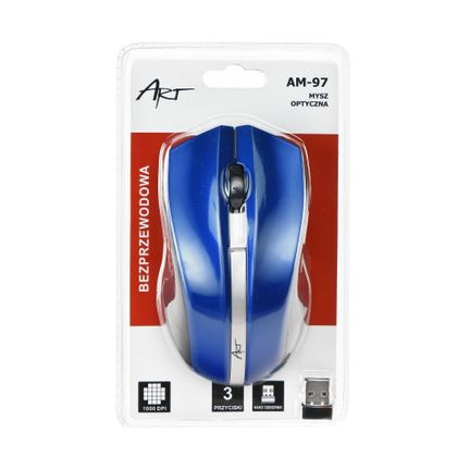 ART myszka komputerowa bezprzewodowa 2,4G 1000 dpi AM-97 niebieski