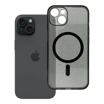 Etui na iPhone 14 Clear Mag Cover - Glitter (Str / Camera Protection) zgodne z MagSafe czarne glitter