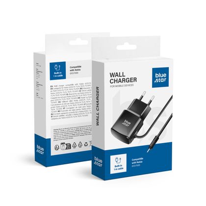 Ładowarka sieciowa do telefonu Nokia 6101 / N70 / N95 Blue Star 0,6A 3W TFK-TC-1100B czarna