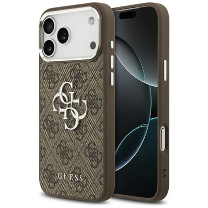 GUESS futerał do IPHONE 17 Pro Max GUHCP17XP4G4SMCW (4G PU Leather Case with Big 4G and Classic Logo and Silver Metal Camera Frame) brązowy