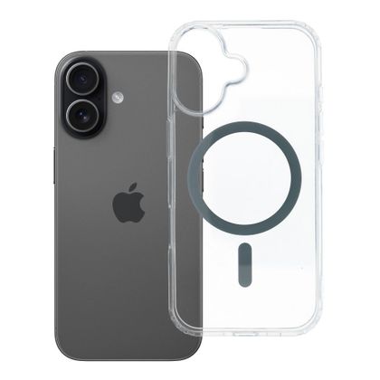 Etui na iPhone 17 Drop Glue Colorful Ring Mag Cover zgodne z MagSafe szare