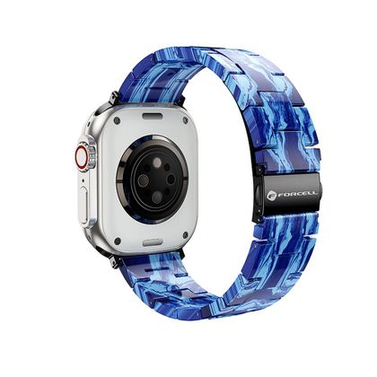 Pasek do Apple Watch Forcell F-Design FA04 zatrzask żywiczny marmurkowy 38 / 40 / 41 mm niebieski