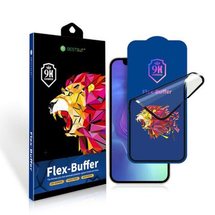 Szkło hybrydowe 5D do iPhone 13 MINI z powłoką antybakteryjną Biomaster Bestsuit Flex-Buffer czarne