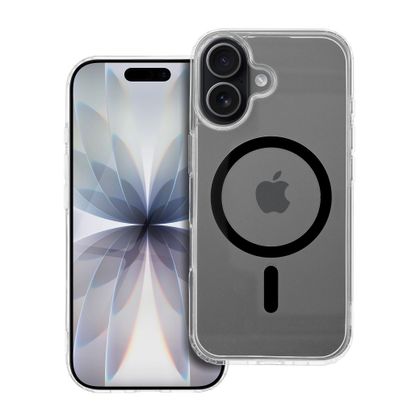 Etui na iPhone 17 Drop Glue Colorful Ring Mag Cover zgodne z MagSafe czarne