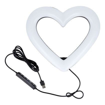 Lampa LED Ring Stream RGB pierścieniowa 10" FULL COLOR z uchwytem na telefon HEART + statyw JM26-10 czarna