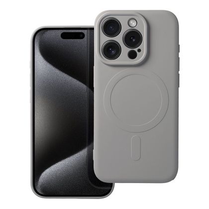Etui na iPhone 15 PRO Silicone Mag Cover zgodne z MagSafe (camera protection) tytanowo szare