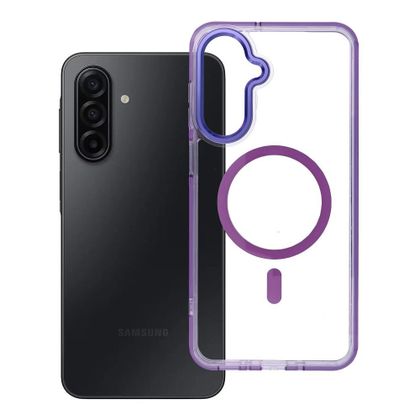 Etui na Samsung A17 / A18 Frame Clear Hybrid Mag Cover zgodny z MagSafe fioletowe