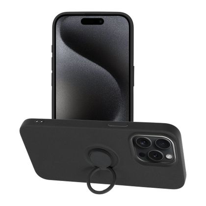 Etui na iPhone 15 PRO MAX Silicone Ring czarne