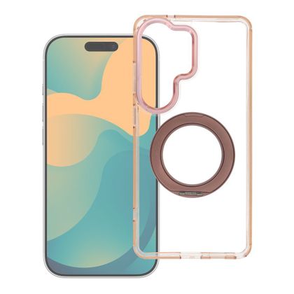Etui na Samsung A57 Frame Circle Stand zgodne z MagSafe złote