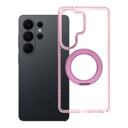 Etui na Samsung S26 Ultra Frame Circle Stand zgodne z MagSafe różowe