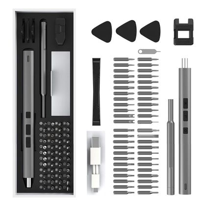 UF-TOOLS - Wkrętak elektryczny z wymiennymi bitami, magnetyzerem i wkrętakiem ręcznym 57w1