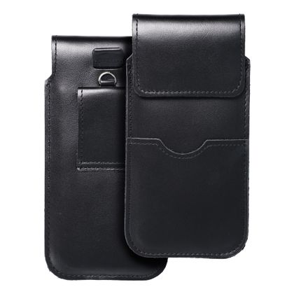 Etui wsuwane na telefon wsuwka z klapką do iPhone 11 / 12 / 13 / Samsung S7 EDGE Royal rozmiar XL czarne
