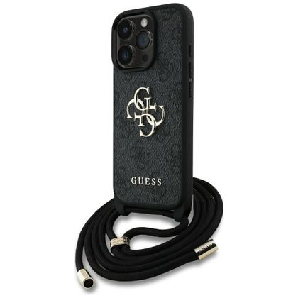 GUESS futerał do IPHONE 16 Pro Max GUHCP16XP4GMGCRK (CBDY PU 4G Big Logo W/Cord Strap) czarny