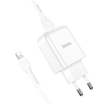Ładowarka sieciowa do telefonu Hoco USB A 2A 10W + kabel USB A do Lightning N2 biała