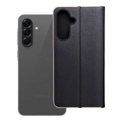 Etui z klapką na Samsung A56 5G Luna Book Gold czarne