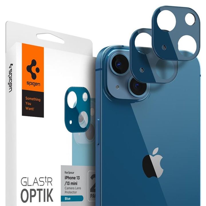Spigen tR Optik 2 Pack, blue - iPhone 13/13 mini na NearMe.pl