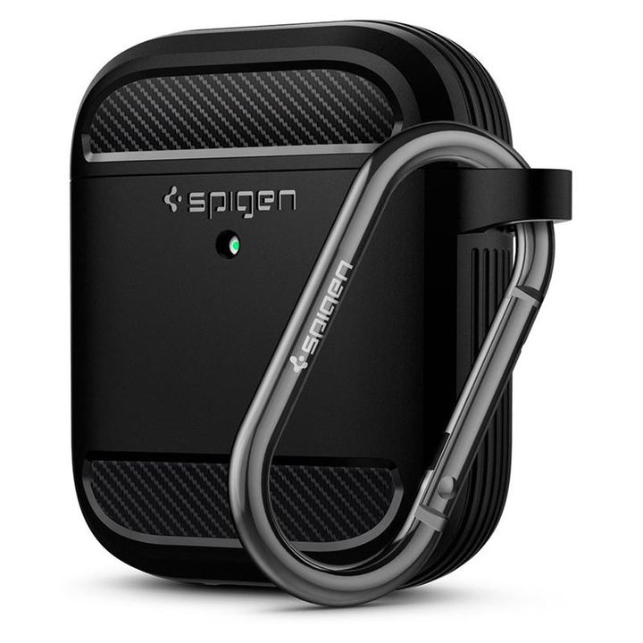 Spigen Rugged Armor, black -  AirPods na NearMe.pl