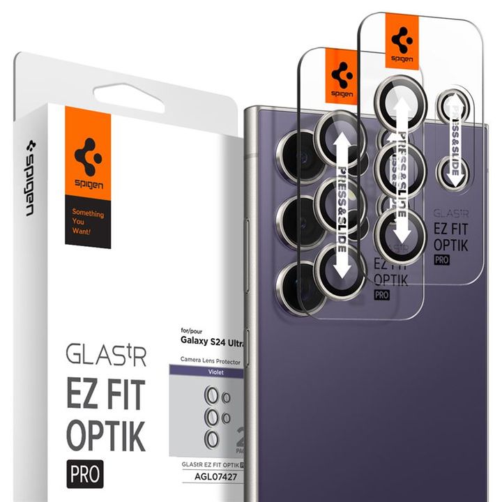 Spigen Glass tR EZ Fit Optik Pro 2 Pack, violet - Samsung Galaxy S24 Ultra na NearMe.pl