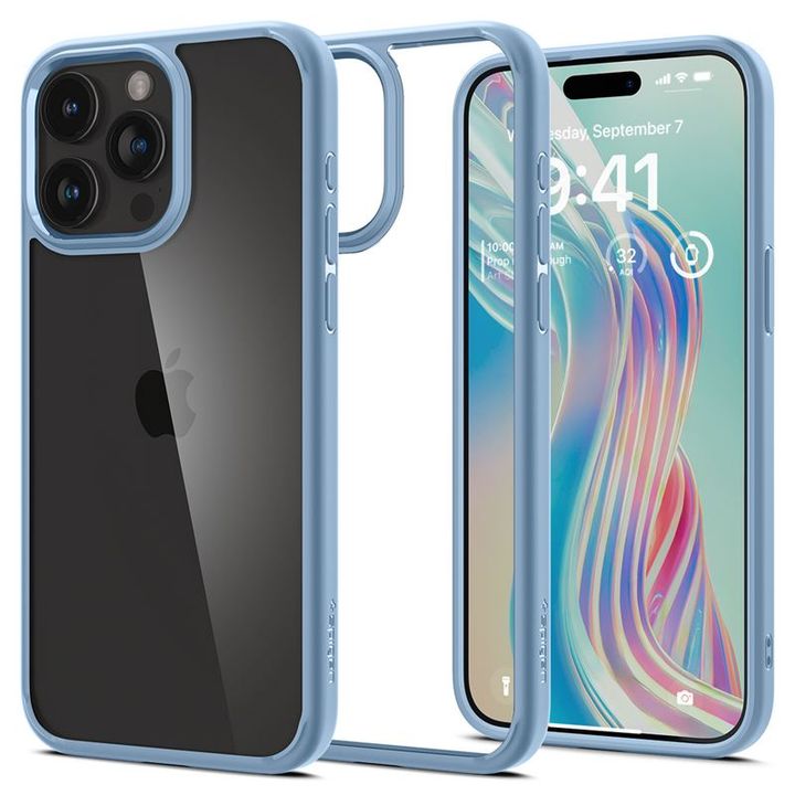 Spigen Crystal Hybrid, sierra blue - iPhone 15 Pro Max na NearMe.pl