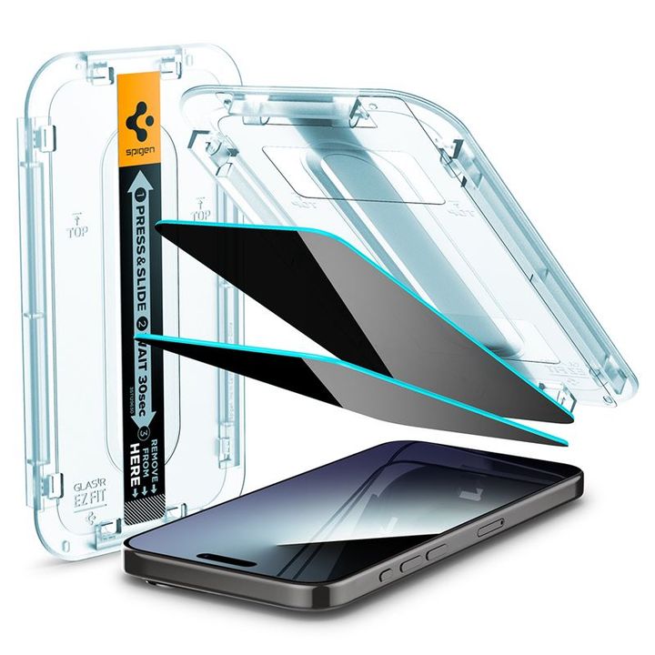 Spigen Glass tR EZ Fit (Privacy) 2 Pack, transparency - iPhone 15 Pro Max na NearMe.pl