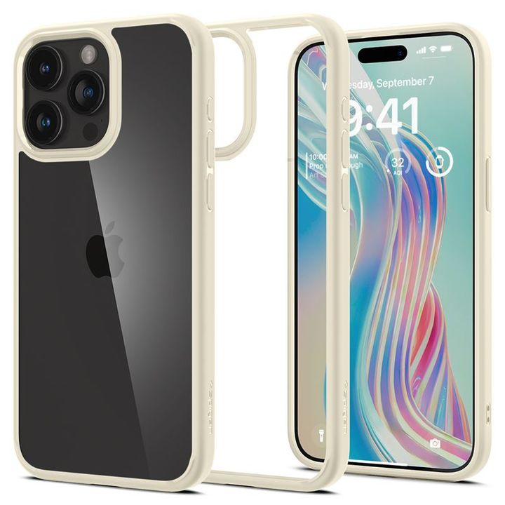 Spigen Crystal Hybrid, mute beige - iPhone 15 Pro Max na NearMe.pl