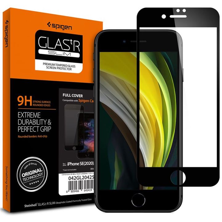 Spigen Glass FC HD, black - iPhone SE (2022/2020)/8/7 na NearMe.pl