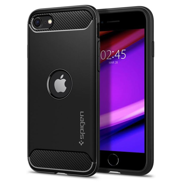 Spigen Rugged Armor, black - iPhone SE (2022/2020) na NearMe.pl