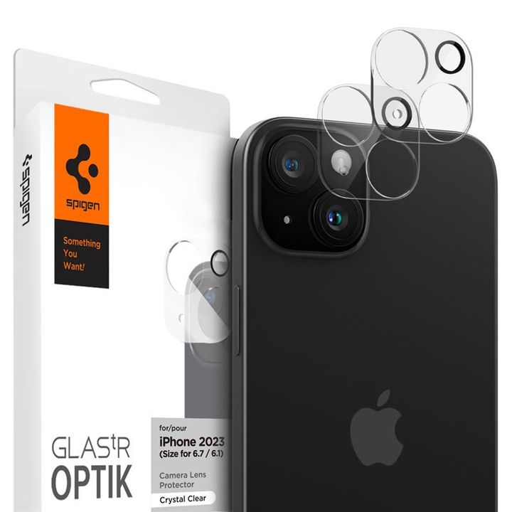 Spigen Glass tR Optik 2 Pack, crystal clear - iPhone 15/15 Plus/14/14 Plus na NearMe.pl