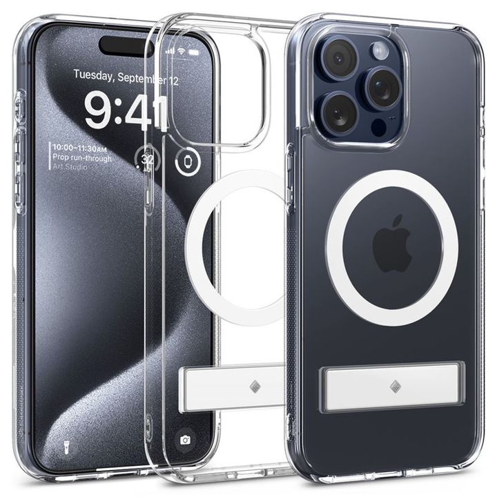 Spigen Caseology Capella MagSafe Kickstand, clear white - iPhone 15 Pro Max na NearMe.pl
