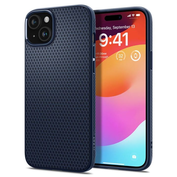 Spigen Liquid Air, navy blue - iPhone 15 na NearMe.pl