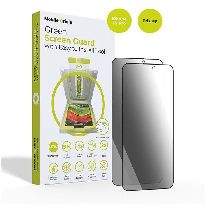 Mobile Origin Screen Guard Privacy with easy applicator, 2 pack - iPhone 16 Pro na NearMe.pl