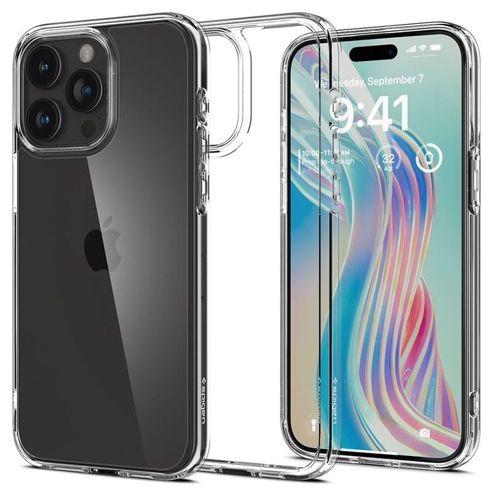 Spigen Crystal Hybrid, crystal clear - iPhone 15 Pro na NearMe.pl