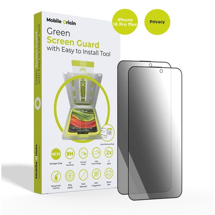 Mobile Origin Screen Guard Privacy with easy applicator, 2 pack - iPhone 16 Pro Max na NearMe.pl
