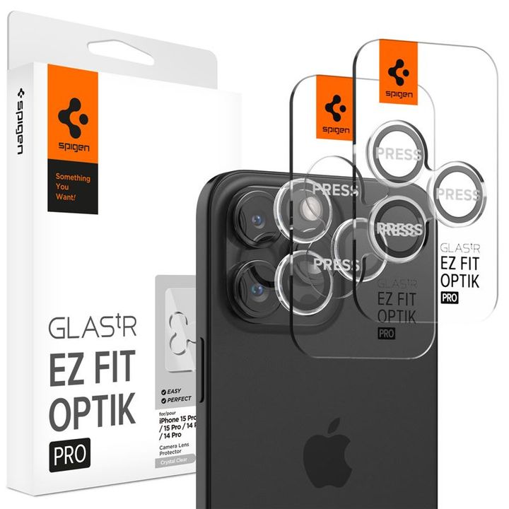 Spigen Glass tR EZ Fit Optik Pro 2 Pack, cc - iPhone 16/15/14 Pro / 16/15/14 Pro Max na NearMe.pl