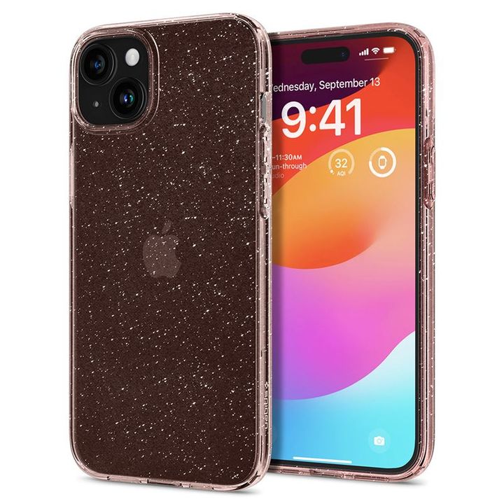 Spigen Liquid Crystal Glitter, rose quartz - iPhone 15 na NearMe.pl