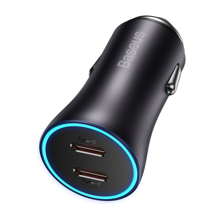 Car Charger Baseus Golden Contactor Pro, 40W, 3A, 2 x USB-C, Grey CGJP000013  na NearMe.pl