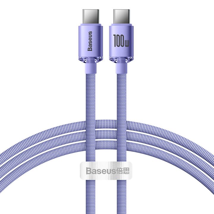 USB-C to USB-C Cable Baseus Crystal Shine Series, 100W, 5A, 1.2m, Purple CAJY000605  na NearMe.pl