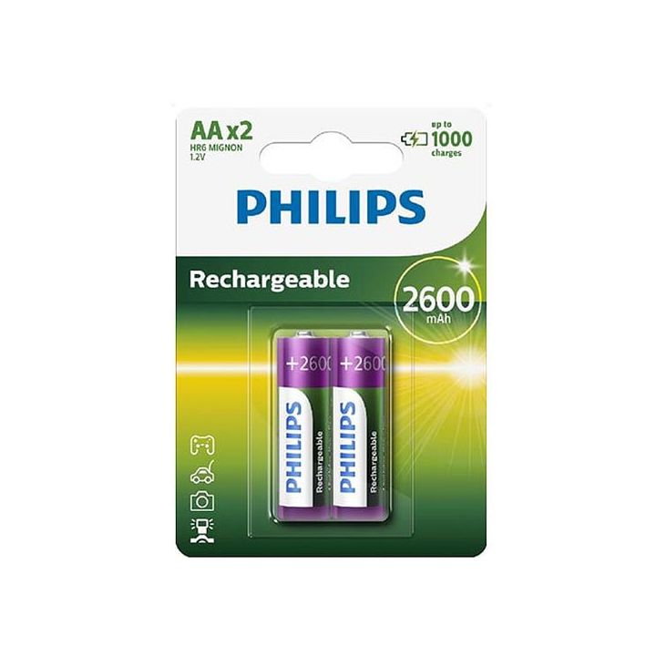 BATERIA PHILIPS AA LR6 BLISTER 2SZT AKUMULATOR 2600mAh Phil-R6B2A260/10 na NearMe.pl