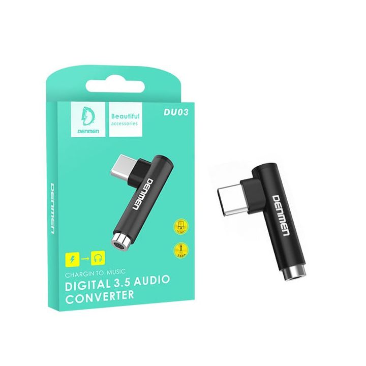 ADAPTER HF TYP-C DENMEN CZARNY AUDIO JACK DU03 na NearMe.pl