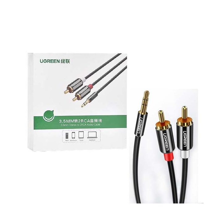KABEL STEREO 1,5M CHINCH RCA DO JACK 3,5 CALA METAL na NearMe.pl